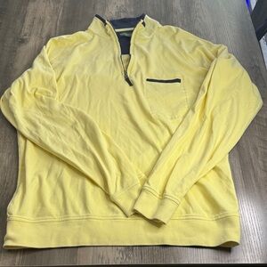 Fairway & Greene Lemon Zip-Up Sweater with Dark Trim